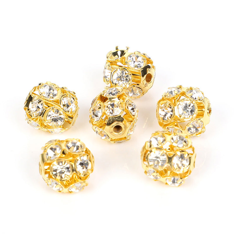 Cuentas al por mayor 20pcs/paquete de metal de 6-8 mm de metal diamante bayberry bola de bola de taladro oly-bds-ht002